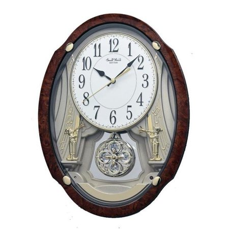 RHYTHM CLOCK Rhythm Clock 4MJ427WU23 15.7 x 11.8 in. Trumpet Duet II Magic Motion Clock 4MJ427WU23